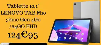 Tablette 10,1" LENOVO TAB M10 3ème Gen 4Go /64GO FHD