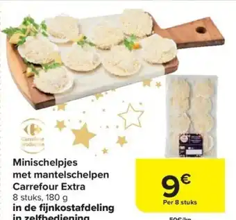 Carrefour Minischelpjes met mantelschelpen Carrefour Extra 8 stuks, aanbieding