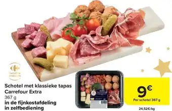 Carrefour Schotel met klassieke tapas Carrefour Extra 367g aanbieding