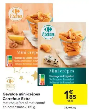 Carrefour Gevulde mini-crêpes Carrefour Extra 65g aanbieding