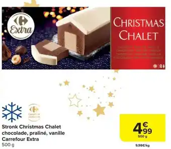 Stronk Christmas Chalet chocolade, praliné, vanille Carrefour Extra 500g