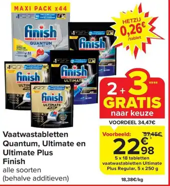 Carrefour Market Finish Vaatwastabletten Quantum, Ultimate en Ultimate Plus aanbieding