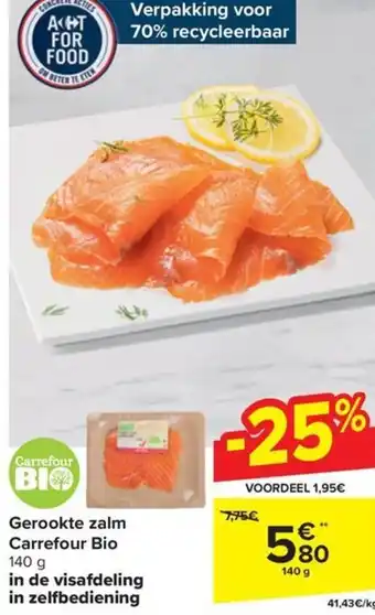 Carrefour Market Gerookte zalm Carrefour Bio 140 g aanbieding