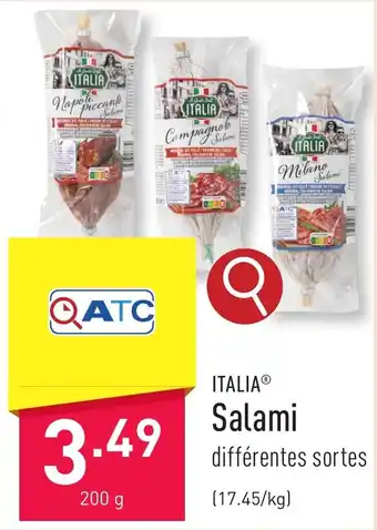 ALDI ITALIA Salami 200 g aanbieding