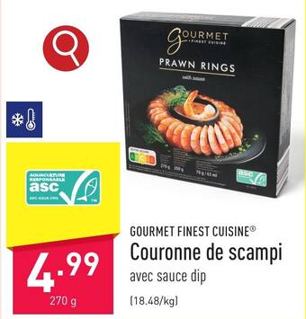 ALDI Couronne de scampi 270 g aanbieding