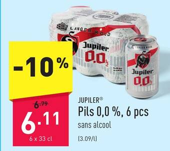 ALDI JUPILER Pils 0,0 %, 6 pcs aanbieding