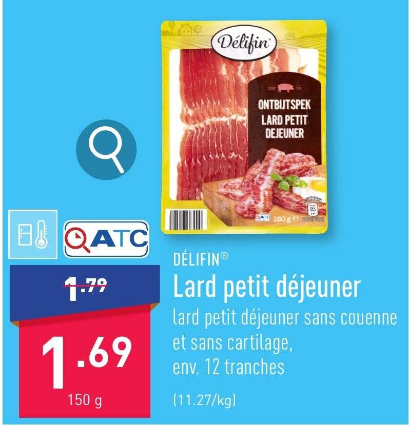 Lard petit déjeuner 150 g promotie bij ALDI