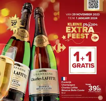 Carrefour Frankrijk Champagne Charles Lafitte Réserve Belle Cuvée aanbieding