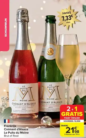 Carrefour Frankrijk Crémant d'Alsace Le Puits du Moine aanbieding