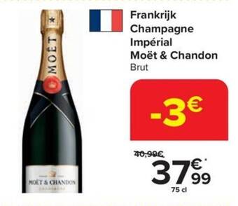 Carrefour Frankrijk Champagne Impérial Moët & Chandon 75 cl aanbieding