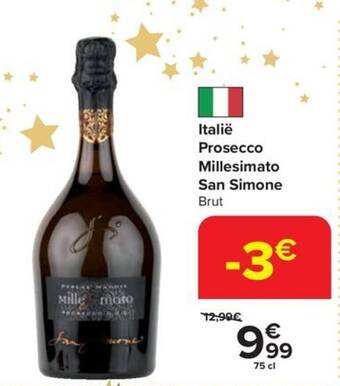 Carrefour Italië Prosecco Millesimato San Simone 75 cl aanbieding