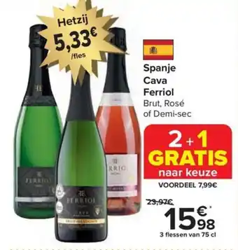 Carrefour Spanje Cava Ferriol 75 cl aanbieding