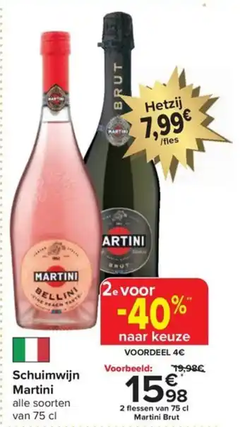 Carrefour Schuimwijn Martini aanbieding