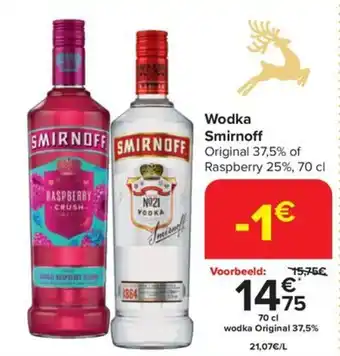 Carrefour Wodka Smirnoff aanbieding