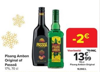 Carrefour Pisang Ambon Original of Passoã 17%, 70 cl aanbieding