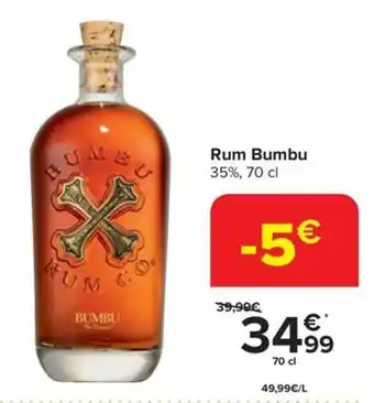 Carrefour Rum Bumbu 35%, 70 cl aanbieding