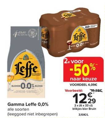 Carrefour Gamma Leffe 0,0% aanbieding