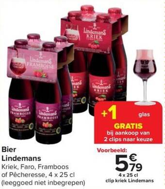 Carrefour Bier Lindemans 4 x 25 cl aanbieding