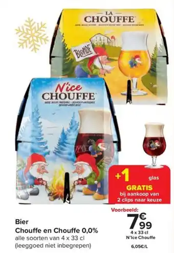 Carrefour Bier Chouffe en Chouffe 0,0% 4 x 33 cl aanbieding