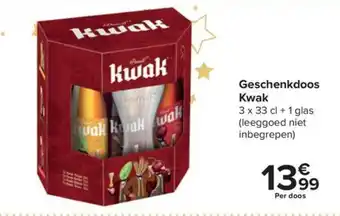 Geschenkdoos Kwak 3 x 33 cl + 1 glas