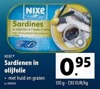 Lidl Sardienen in olijfolie aanbieding