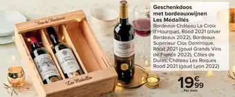 Carrefour Geschenkdoos met bordeauxwijnen Les Médaillés aanbieding