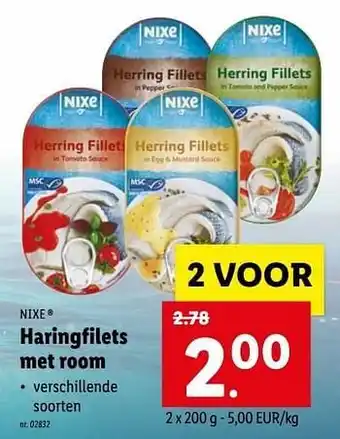 Lidl Haringfilets met room aanbieding