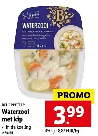 Lidl Waterzooi met kip 450g aanbieding