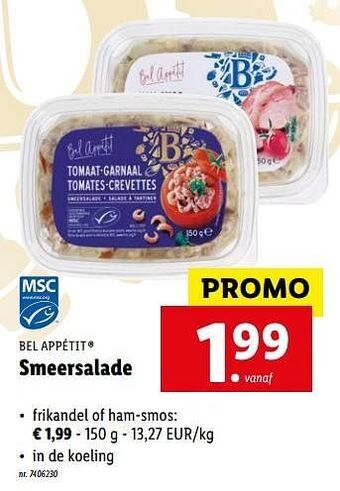Smeersalade frikandel of ham-smos