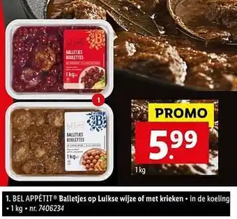 Balletjes op luikse wijze of met krieken bel appétit