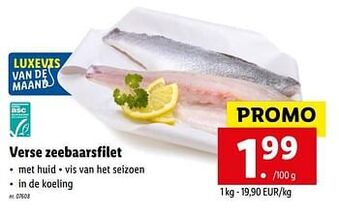 Lidl Verse zeebaarsfilet aanbieding
