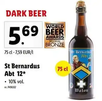 Lidl St bernardus abt 12 75cl aanbieding