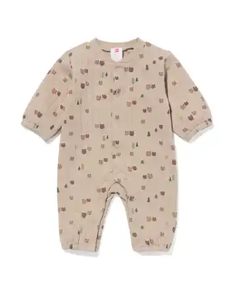 HEMA Hema newborn jumpsuit doorgestikt grijs (grijs) aanbieding