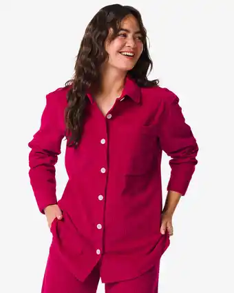 HEMA Hema dames blouse rib corduroy poppy rood (rood) aanbieding