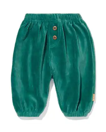 HEMA Hema newborn broek rib velours groen (groen) aanbieding