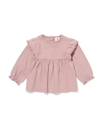 Hema newborn top met borduur mauve (mauve)