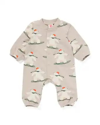 HEMA Hema newborn sweat jumpsuit lichtgrijs (lichtgrijs) aanbieding