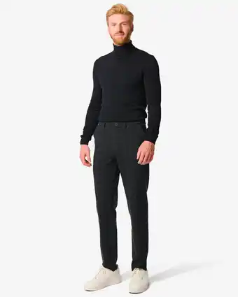 HEMA Hema heren pantalon met structuur donkergrijs (donkergrijs) aanbieding