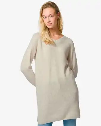 HEMA Hema dames jurk zofie gebreid zand (zand) aanbieding