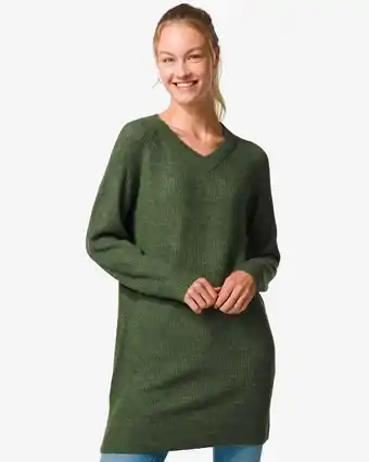 HEMA Hema dames jurk zofie gebreid groen (groen) aanbieding