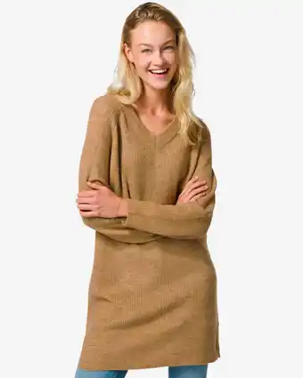 HEMA Hema dames jurk zofie gebreid bruin (bruin) aanbieding