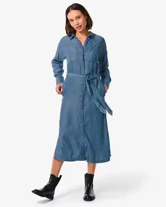 HEMA Hema dames doorknoopjurk ilana blauw (blauw) aanbieding