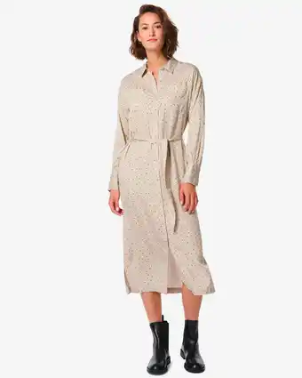 HEMA Hema dames doorknoopjurk ilana zand (zand) aanbieding