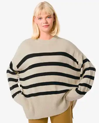 HEMA Hema dames trui holly gebreid zand (zand) aanbieding