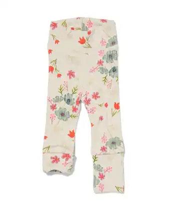 HEMA Hema newborn meegroei legging rib met bamboe ecru (ecru) aanbieding