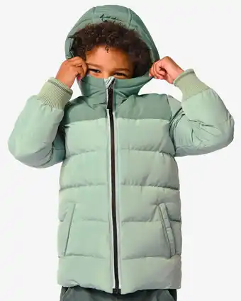 HEMA Hema kinder jas met capuchon groen (groen) aanbieding