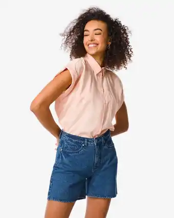 HEMA Hema dames denim short middenblauw (middenblauw) aanbieding