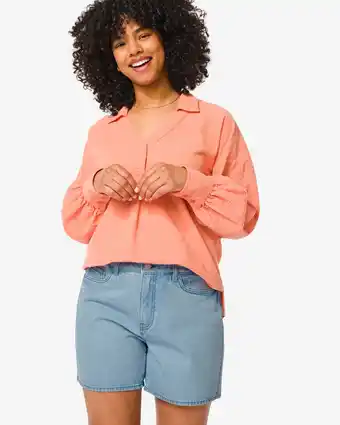 Hema dames denim short lichtblauw (lichtblauw)