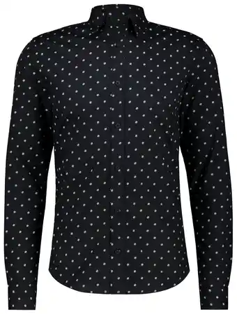 HEMA Hema heren overhemd grafisch zwart (zwart) aanbieding