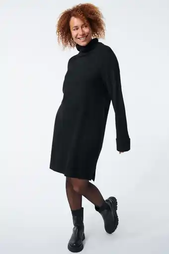 HEMA Hema dames jurk met col gebreid vicky zwart (zwart) aanbieding